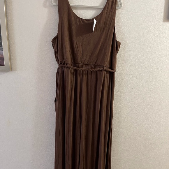 J.F.W. Brown Woman’s Jumpsuit Flare Pants With Pockets and Belt 3X New with tags - Picture 4 of 7